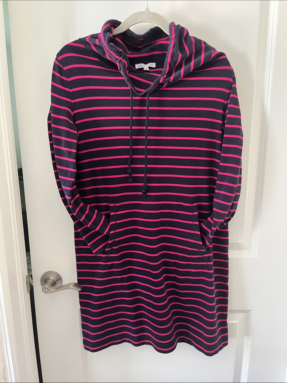 Talbots hello Saturday drawstring turtleneck Dress kangaroo Pocket Cotton SZ MP